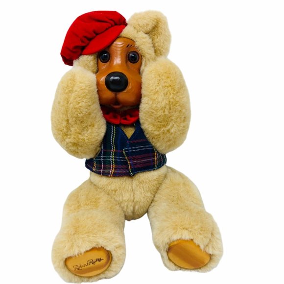 Vintage Raikes Papa Bear Wooden Face Plush Applause Moveable Arms and Legs - Picture 1 of 8